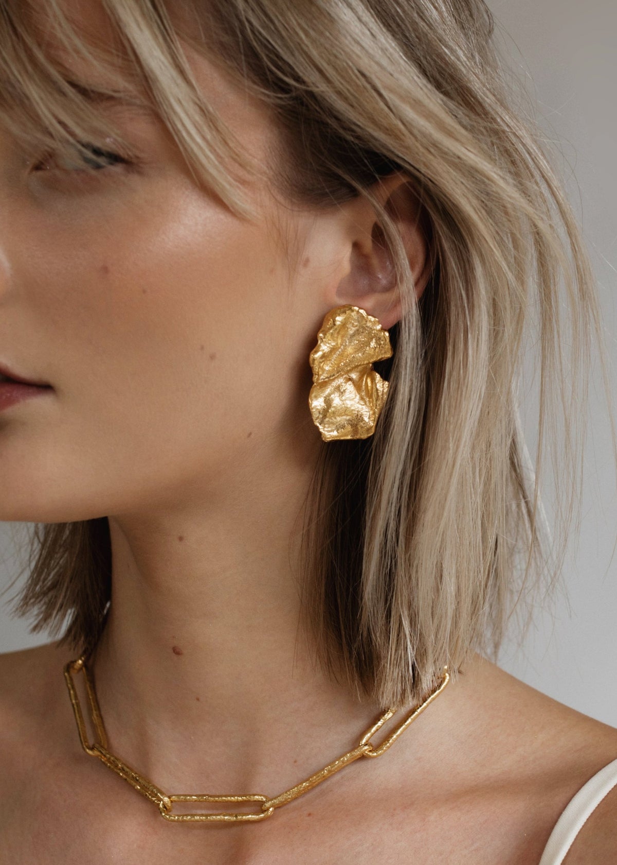 Boucles D'oreilles Vintage Dorées DOLCE VITA - Clips à Pinces, Style Rétro