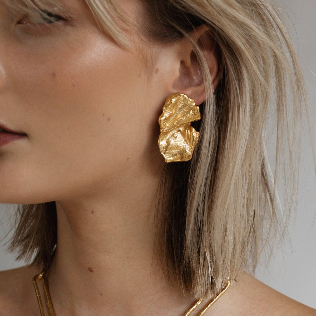 Dolce Vita Shiny Gold Cluster Clip Earrings Earrings Tagged  main image 3