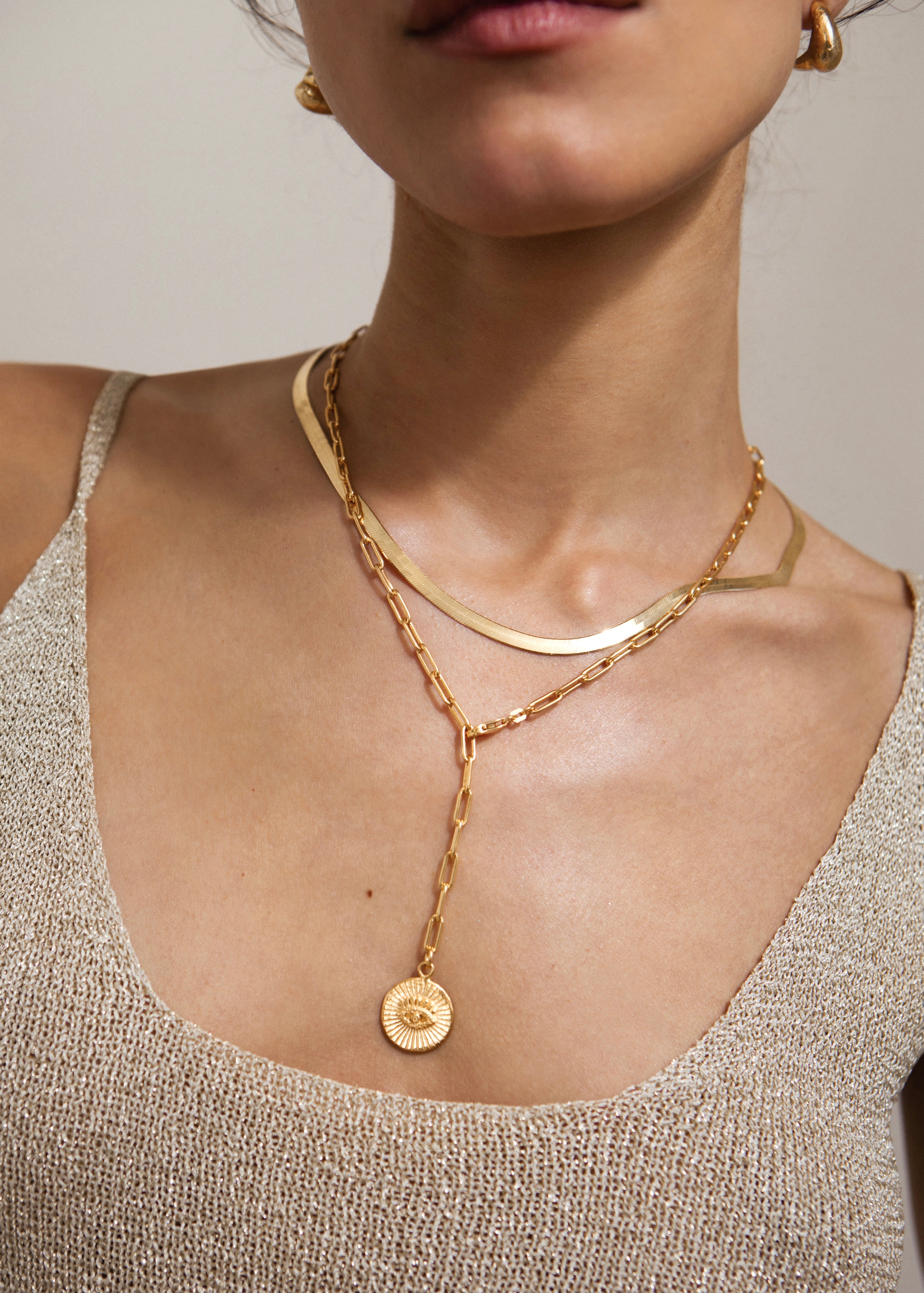 Illuminating Eye Lariat Necklace